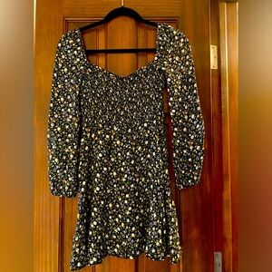 Reformation long sleeve black foral